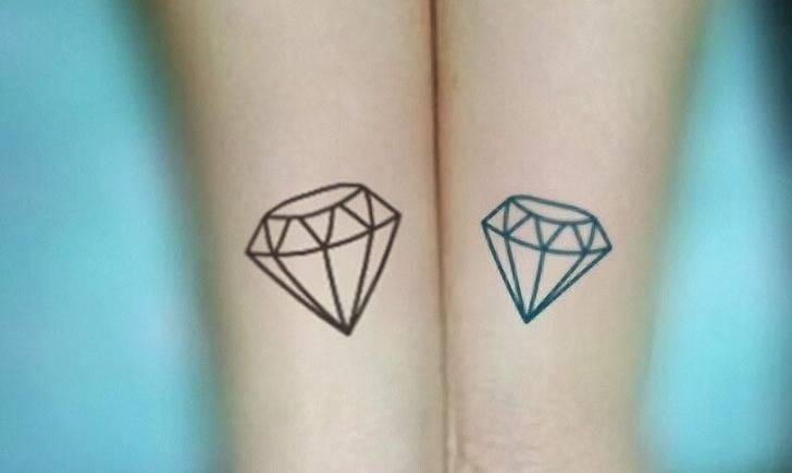 Outline Diamond Tattoos On Both Arm