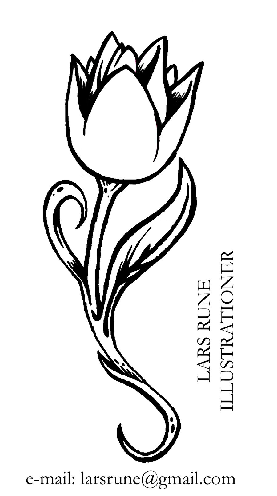 Outline Tulip Tattoo Design Idea