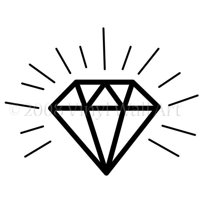 Outline black Diamond Tattoo Design