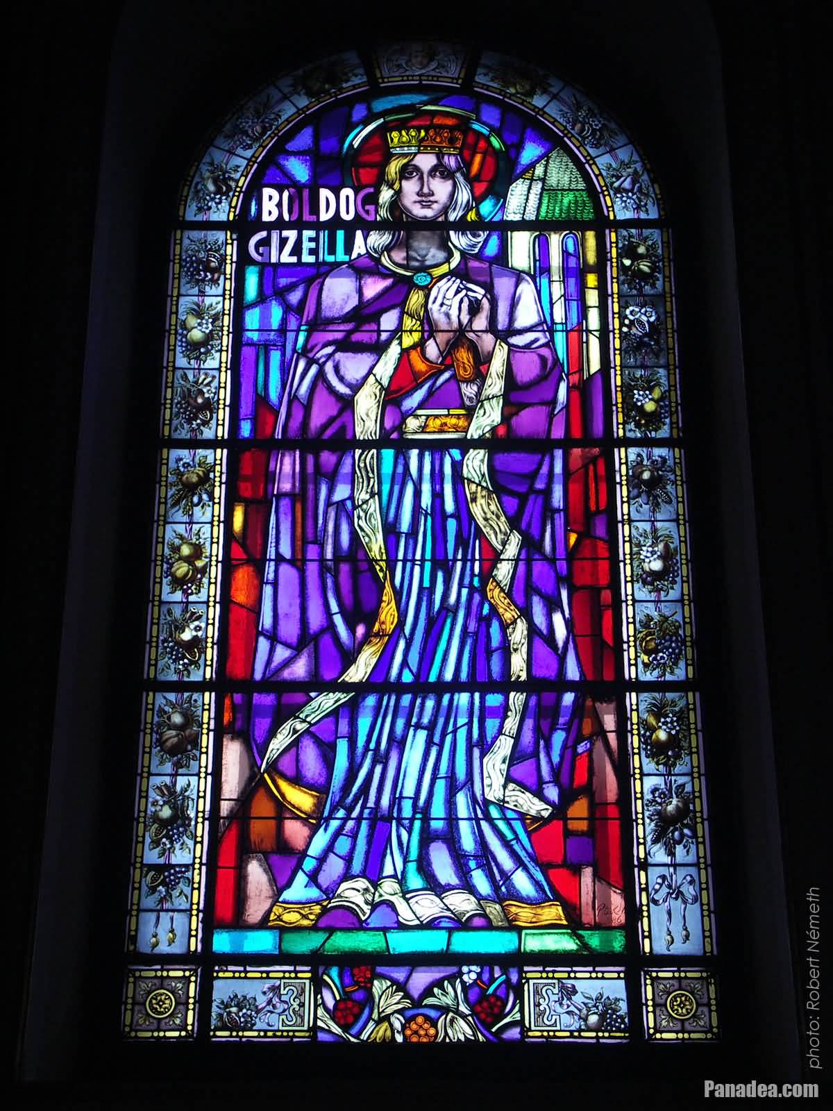 Picture Of Blessed Gisela Queen Of Hungary On A Stained Glass Window Inside The Saint Stephen’s Basilica