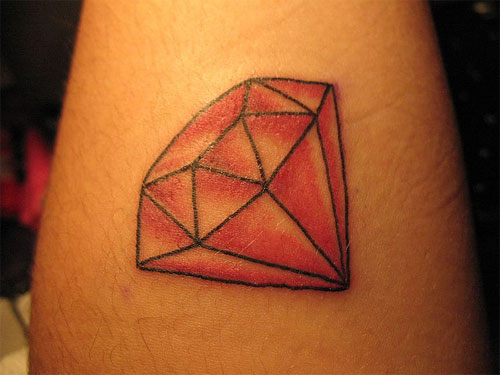 Pink Diamond Tattoo On Arm Sleeve