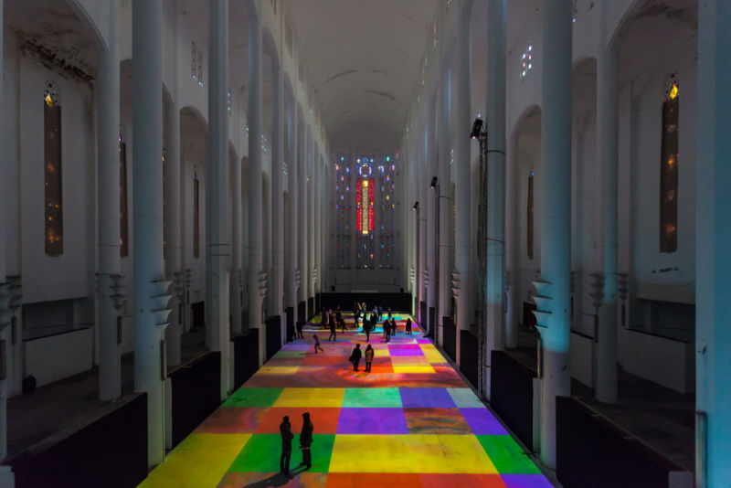Rainbow Magic Carpet Inside The Casablanca Cathedral