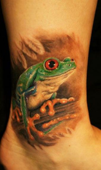 Realistic Frog Tattoo Idea