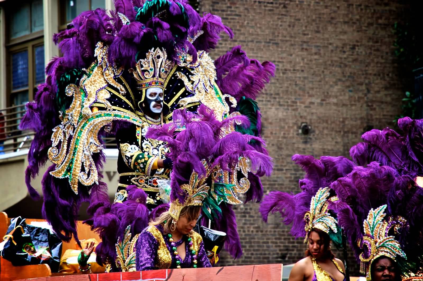 Revellers During The Mardi Gras Parade