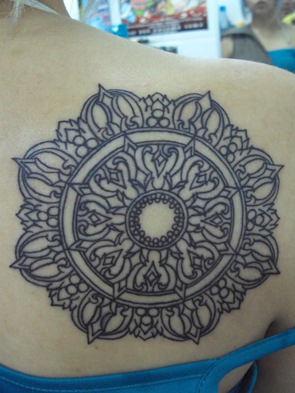 Right Back Shoulder Mandala Tattoo