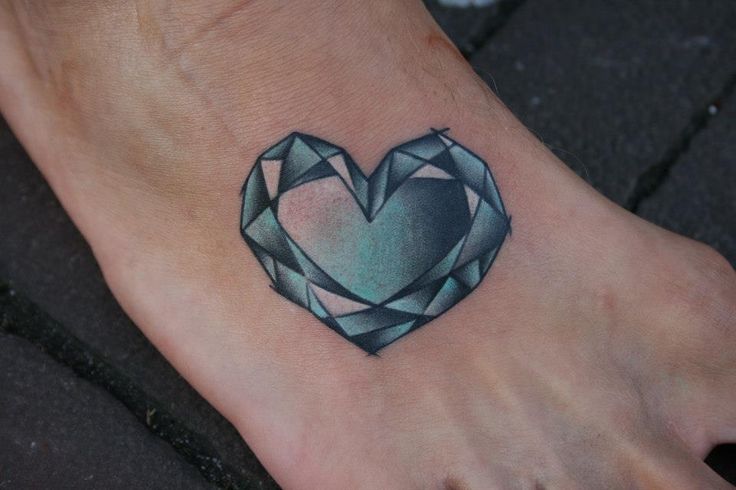 Right Foot Diamond Tattoo Idea