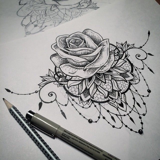 Rose Flower Mandala Tattoo Design