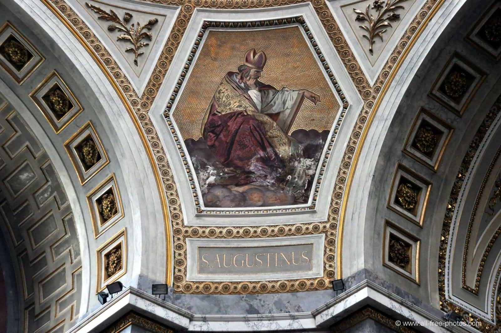 Saint Augustinus Mosaic Painting Inside The Esztergom Basilica