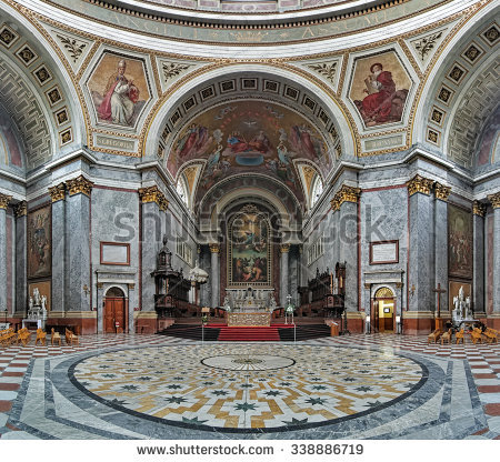 Sanctuary And Altar Inside The Esztergom Basilica