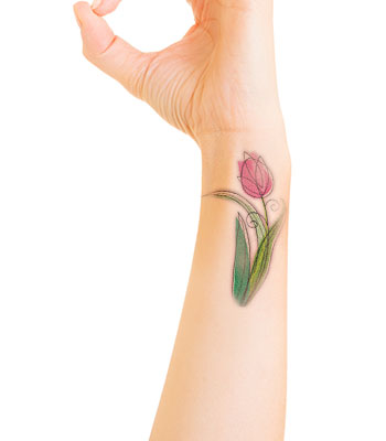 Side Arm Tulip Tattoo For Girls