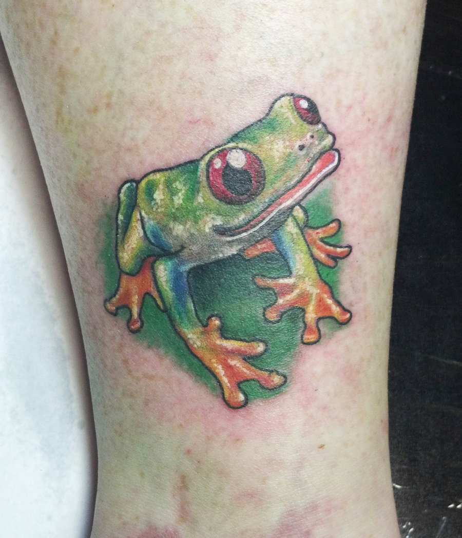 Side Leg Frog Tattoo Ideas