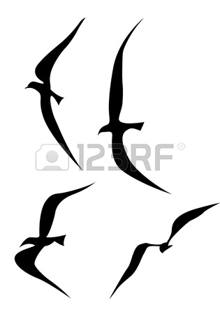 Silhouette Flying Albatross Tattoo Design