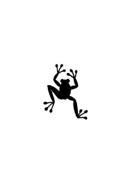 Small Black Frog Tattoo Design