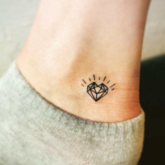 Small Diamond Tattoo On Ankle