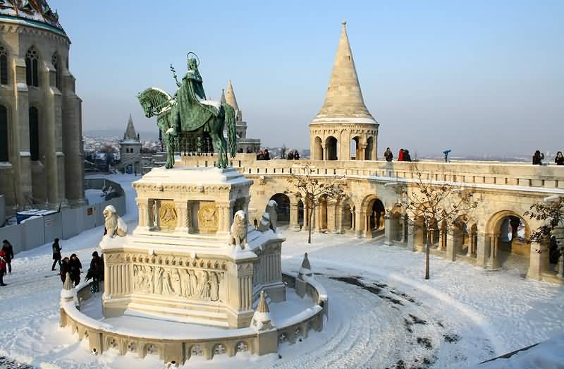 Snow Covered Fisherman's Bastion During Winter