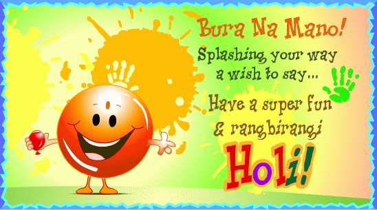 Splashing Your Way A Wish To Say Have A Super Fun & Rang Birangi Holi Greeting Card
