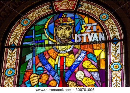 Stained Glass Portrait Of Szt. Istvan Inside The Saint Stephen's Basilica