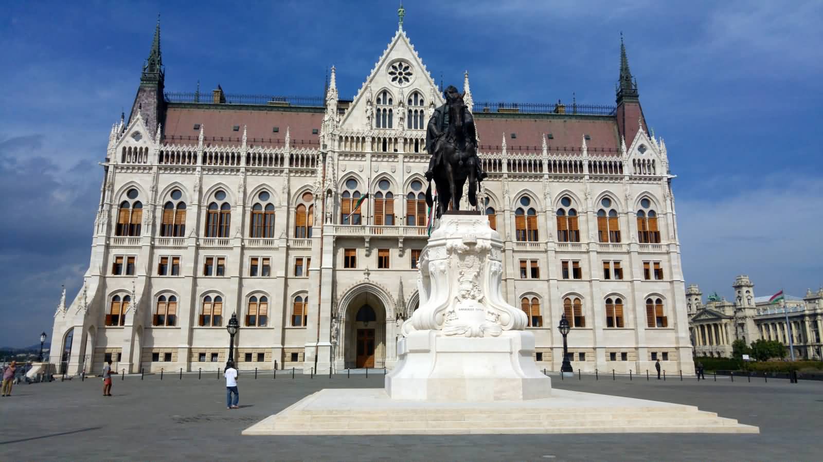 Statue On The Backside Of The Hungarian Parliament Building