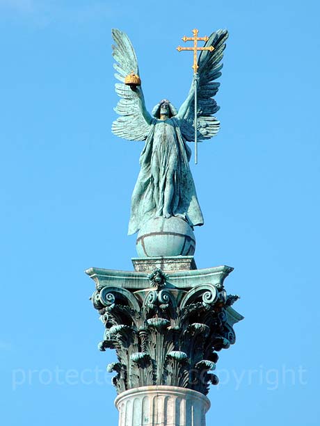 The Archangel Gabriel Statue On The Top Of The Column In Heroes Square