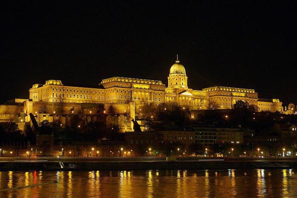 The Buda Castle Lit Up At Night