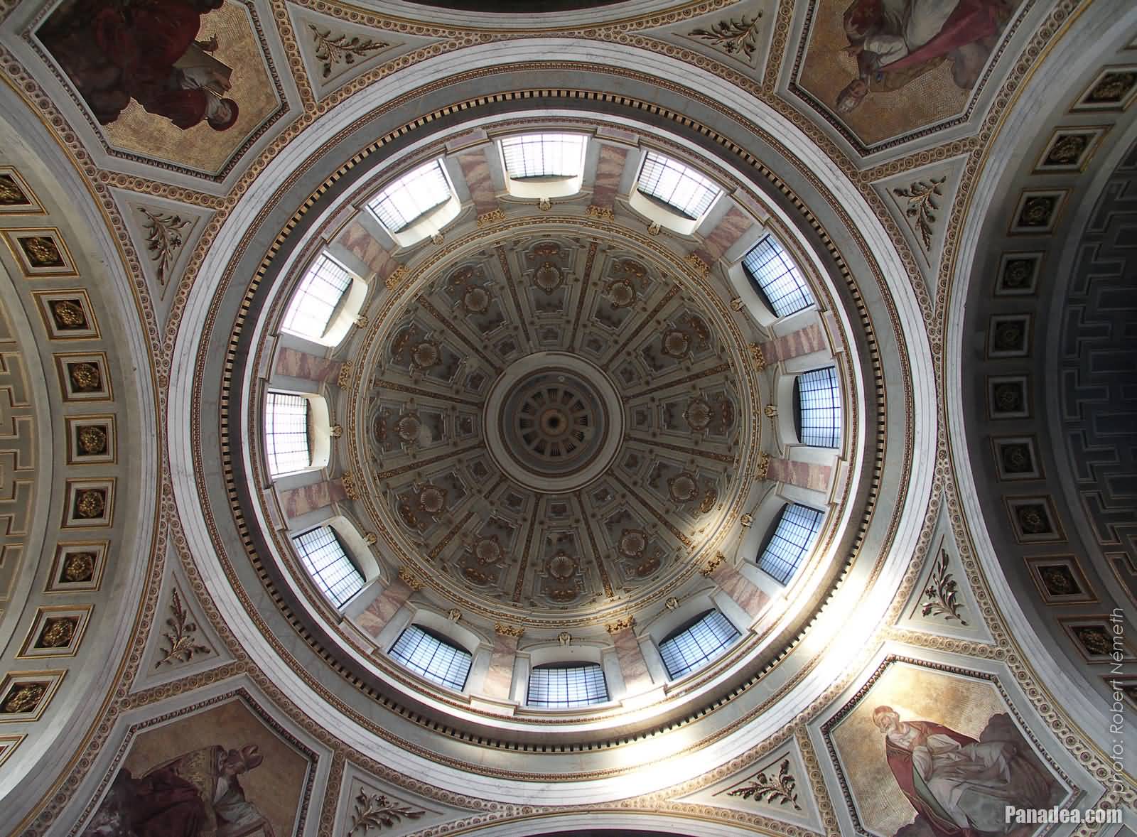 The Dome Of The Main Cathedral Of Esztergom From Inside