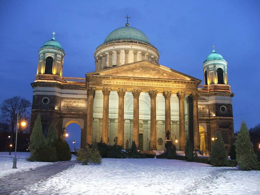 The Esztergom Basilica During Winter Season