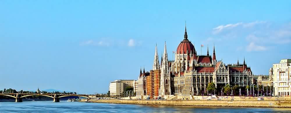 The Hungarian Parliament Building And Chain Bridge View