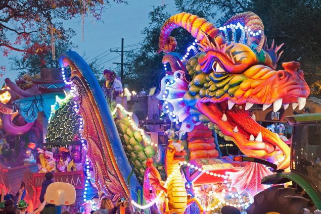 The Orpheus Leviathan Dragon Float At The Mardi Gras Parade