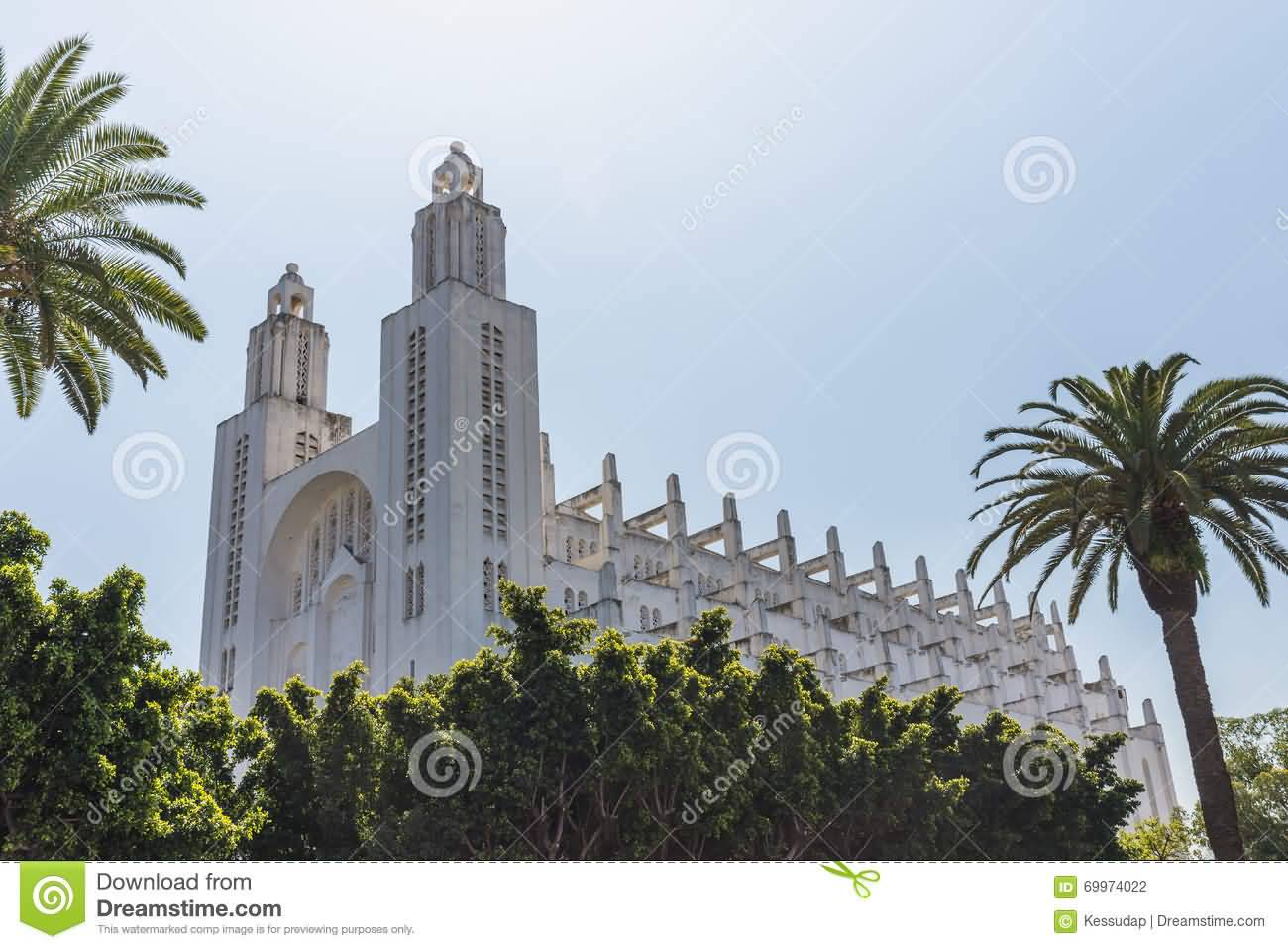 The Outside View Of The Casablanca Cathedral