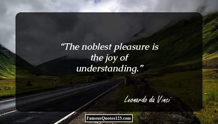 The noblest pleasure is the joy of understanding.-Leonardo da Vinci