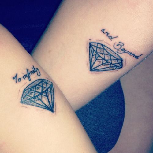 To Infinity And Beyond Diamond Tattoos On Both Arm