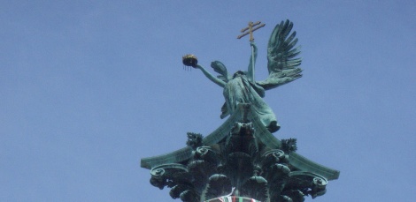 Top Of The Column Archangel Gabriel Holds The Crown Of Hungary At The Heroes Square