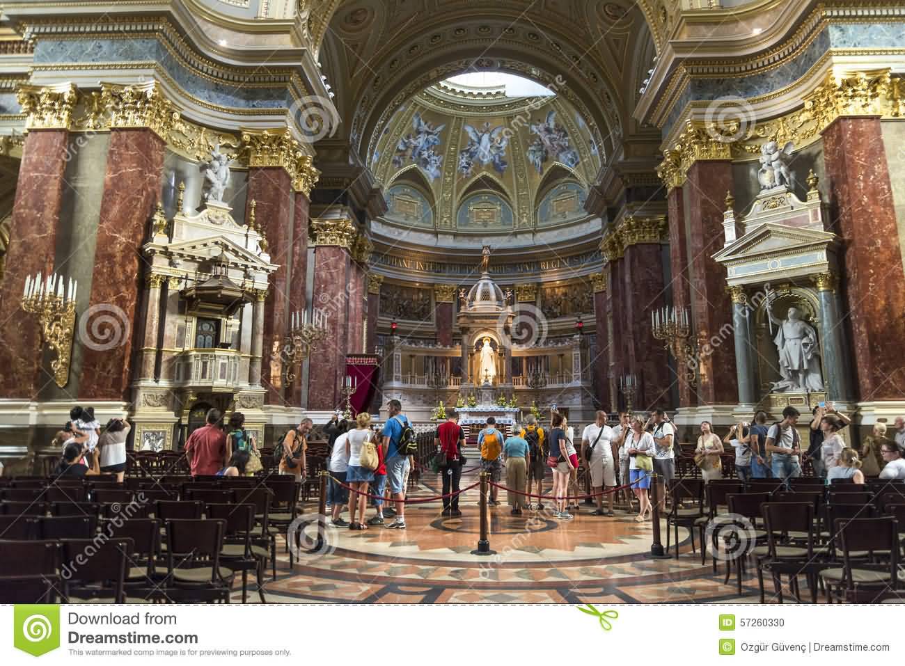 Tourists Inside The St. Stephen’s Basilica
