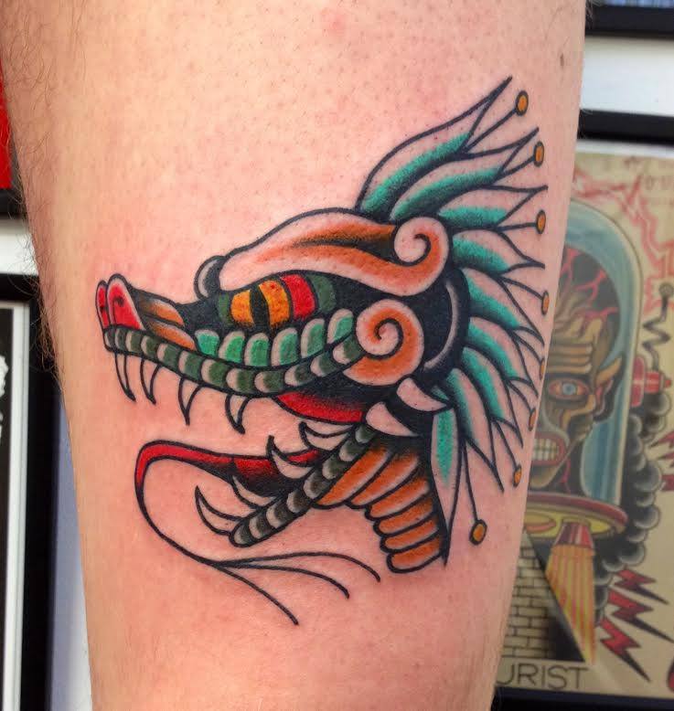 Traditional Dragon Tattoo Design For Sleeve By Jay Thurley