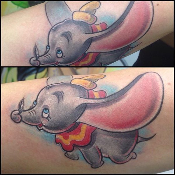 Traditional Dumbo Tattoo Design For Half Sleeve