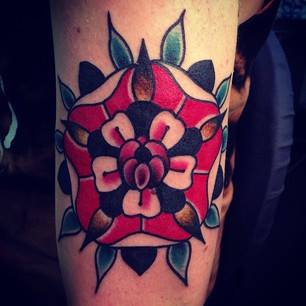 Traditional Flower Tattoo Design For Sleeve By Sam Ricketts