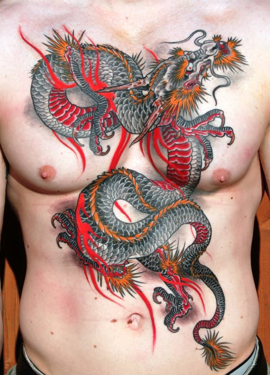 Traditional Japanese Dragon Tattoo On Man Full Body