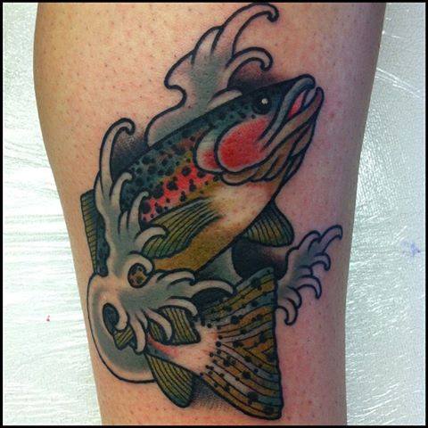 Traditional Koi Fish Tattoo On Right Sleeve