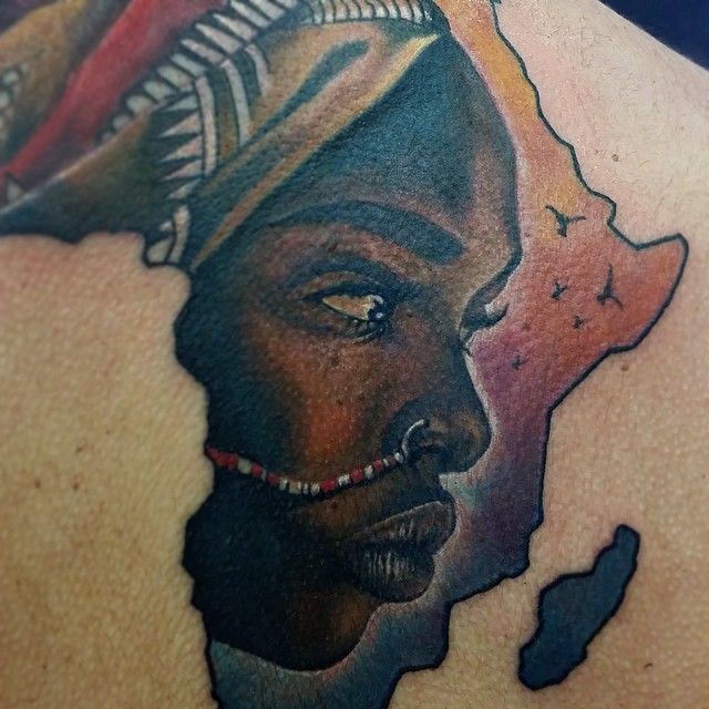 Africa Map Tattoos - Askideas.com