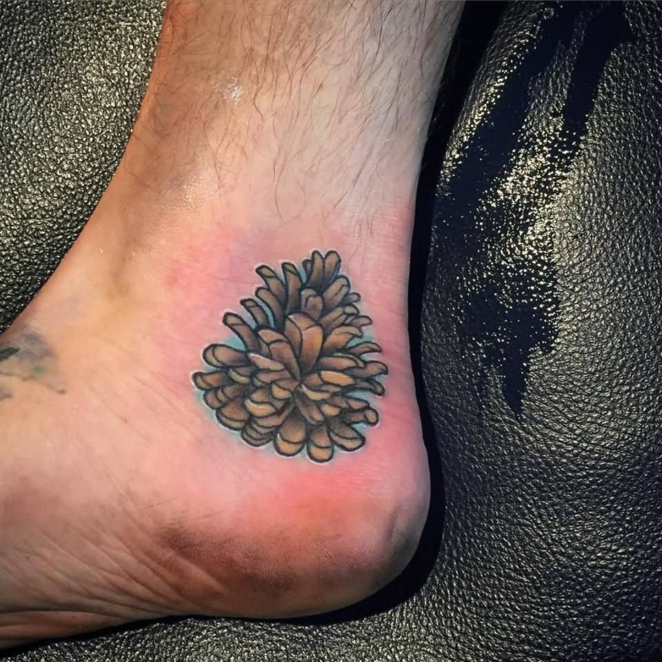 Traditional Pine Cone Tattoo On Ankle