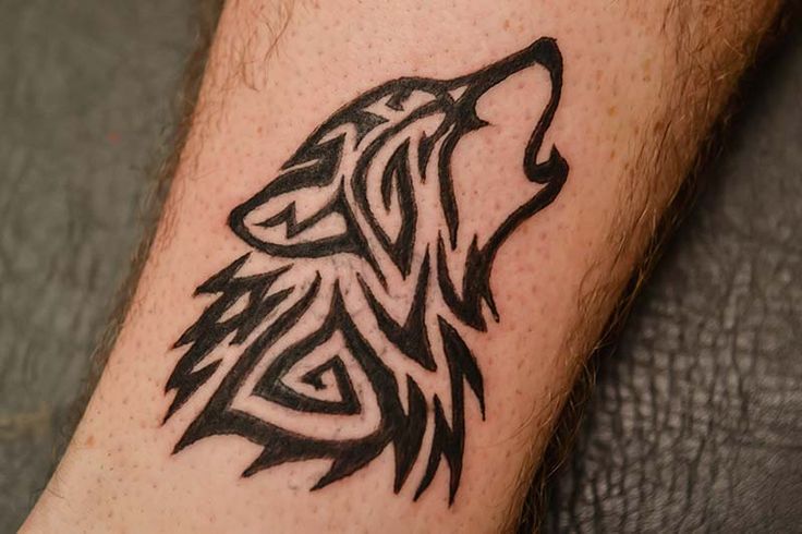 Tribal Howling Wolf Tattoo