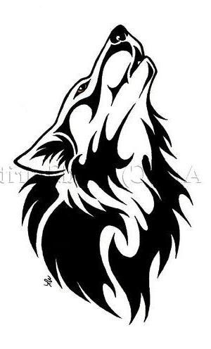 Tribal Wolf Head Tattoo Design