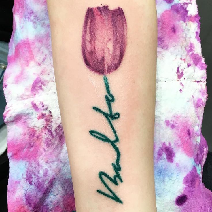 Tulip Tattoo On Forearm