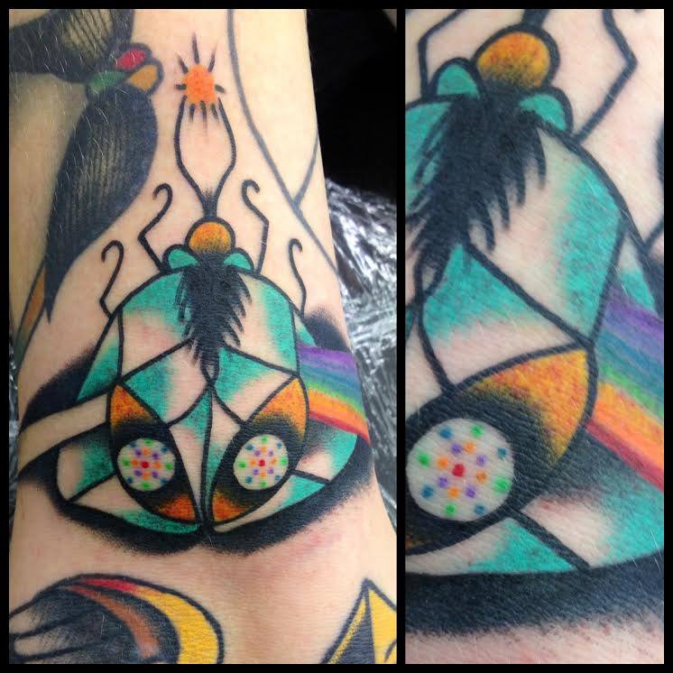 Unique Colorful Ladybug Tattoo Design For Sleeve