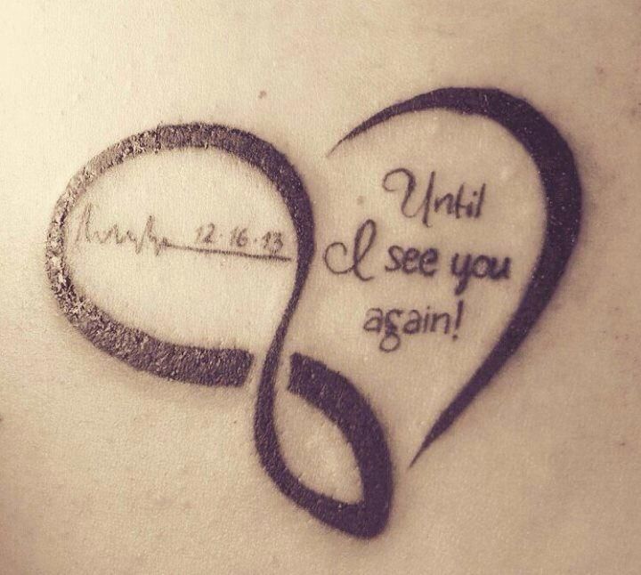 Until I See You Again Memorial Heart Tattoo
