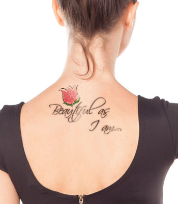 Upper Back Tulip Tattoo Picture