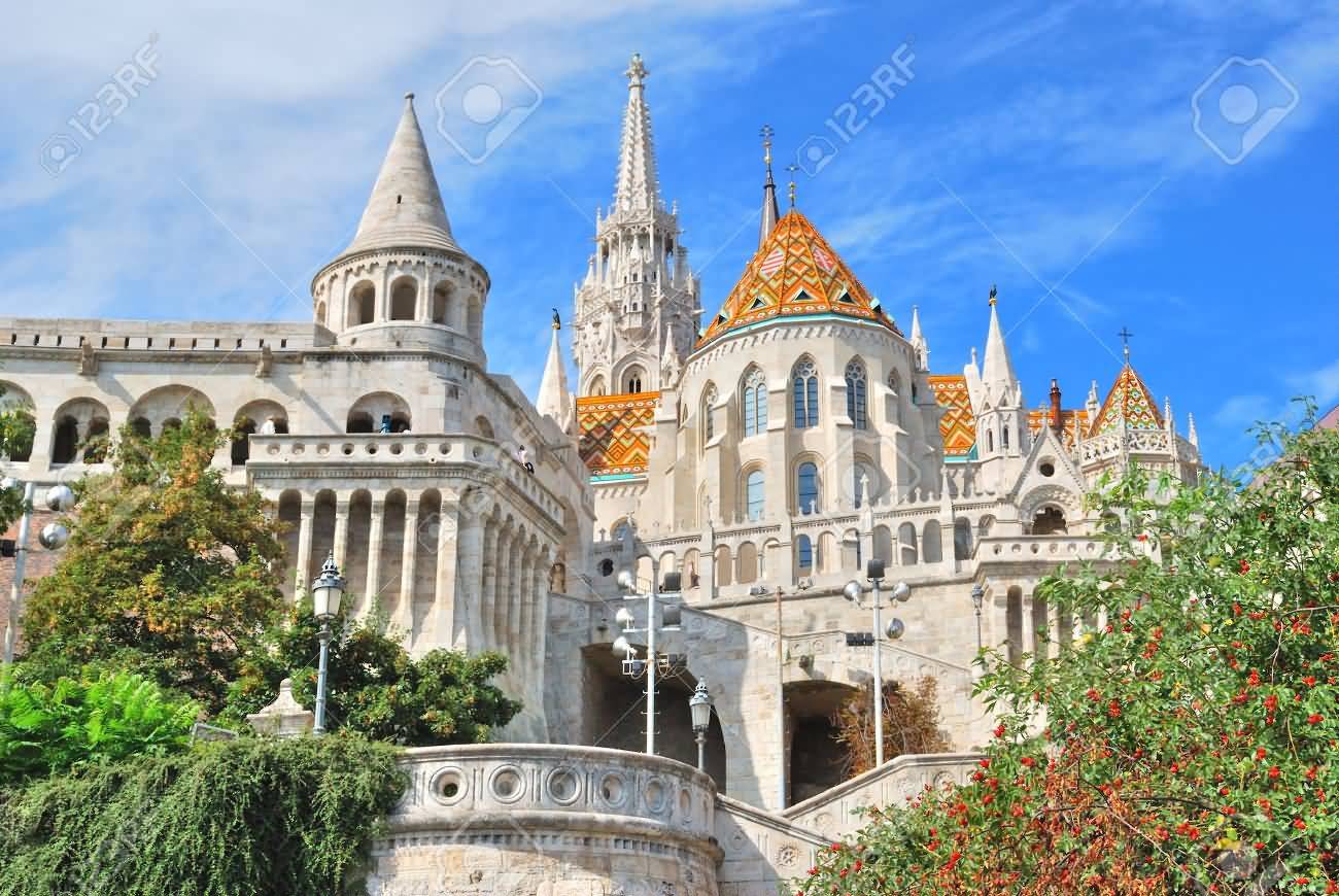 View Of Fisherman's Bastion And The Church Of Saint Matthias From The East