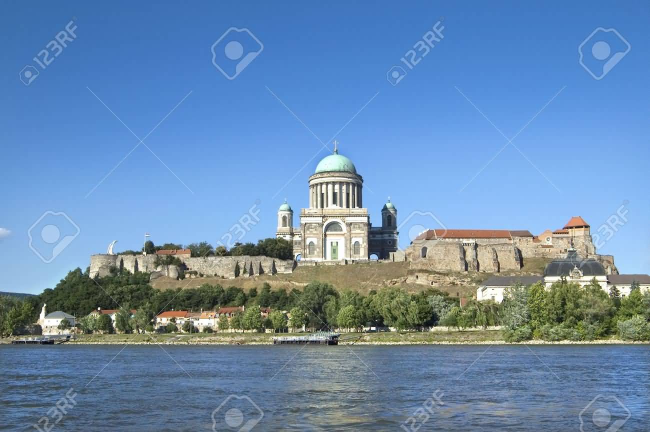 View Of The Basilica In Esztergom Across The Danube River