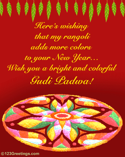 Wish You A Bright And Colorful Gudi Padwa Greeting Card