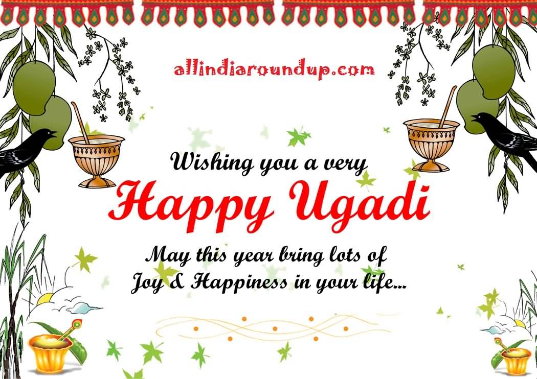 Wishing You A Very Happy Ugadi May This Year Brings Lots Of Joy And Happiness In Your Life Greeting Card